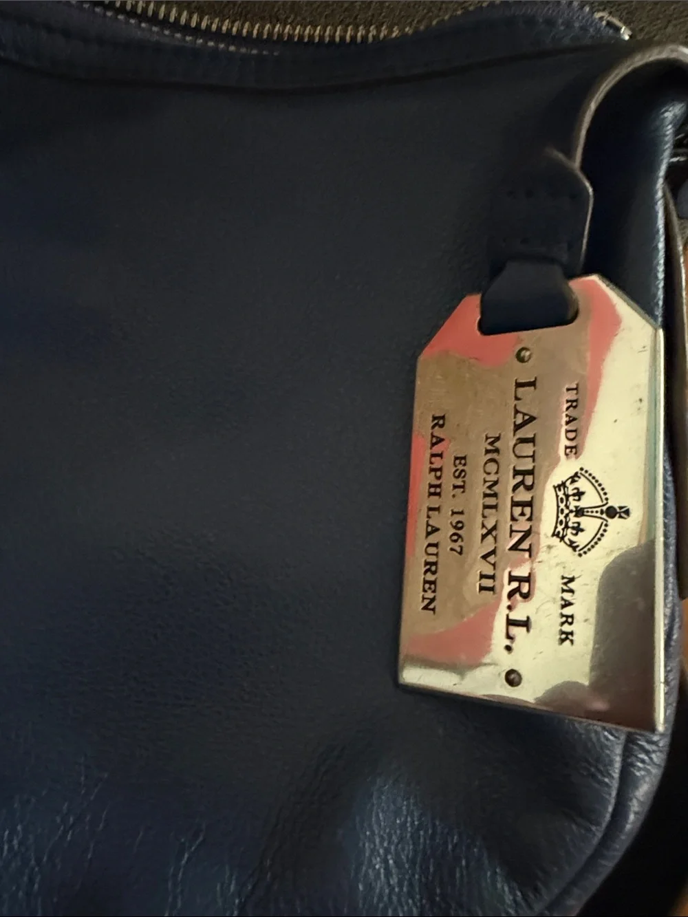 Ralph Lauren Men's Leather Shoulder Bag in Dark Blue